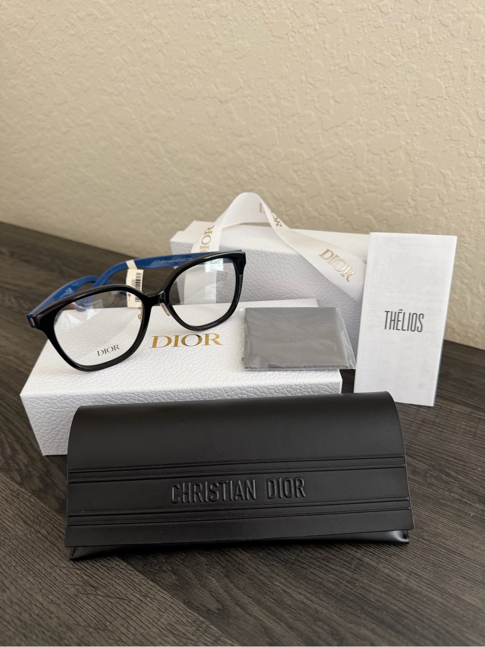 Authentic Dior LaParisienneDiorO S3F Black Blue Eyeglasses